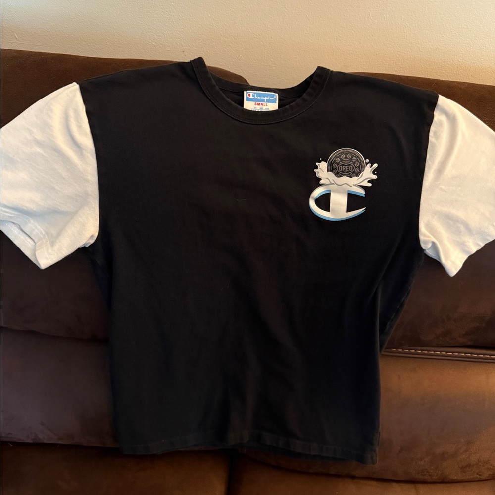 Champion Black and White Oreo T-Shirt size small